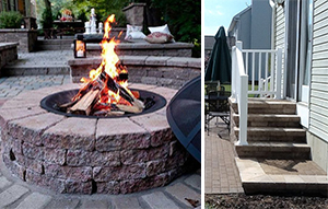 fire pit and outdoor steps installed by Paver Savers