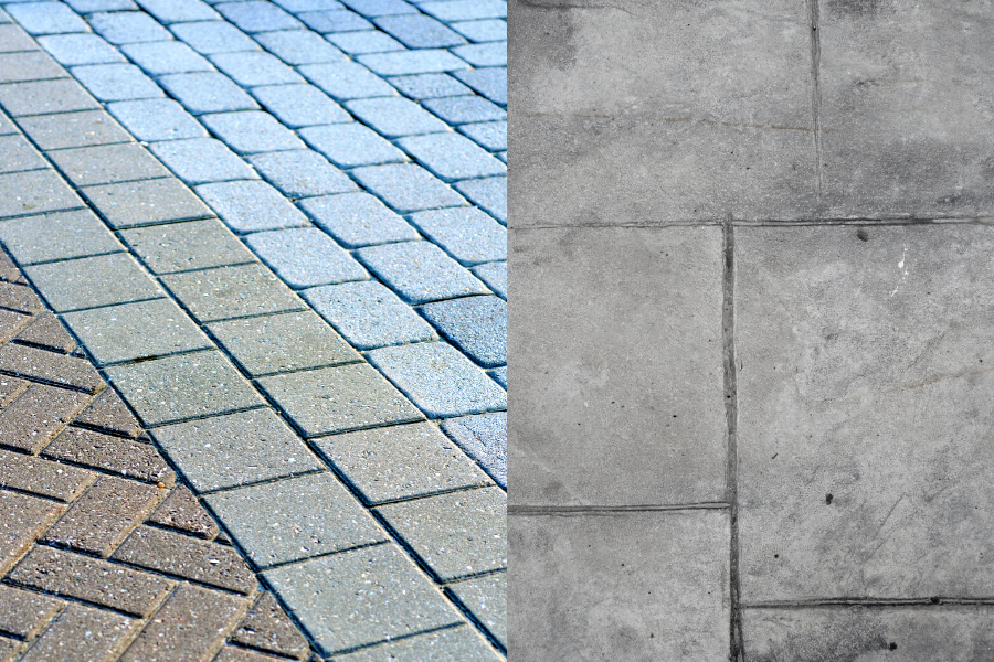 concrete pavers versus stamped concrete